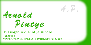 arnold pintye business card
